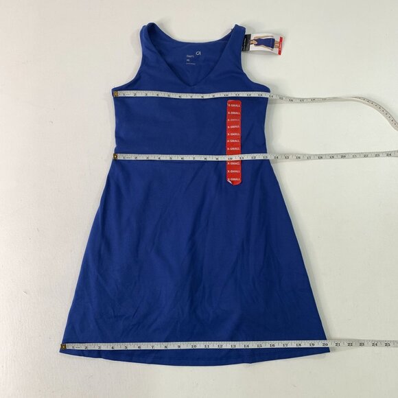 GapFit Women's Dress XS Sleeveless V Neck Active Tank Dress Attached Shorts Blue - Picture 4 of 8